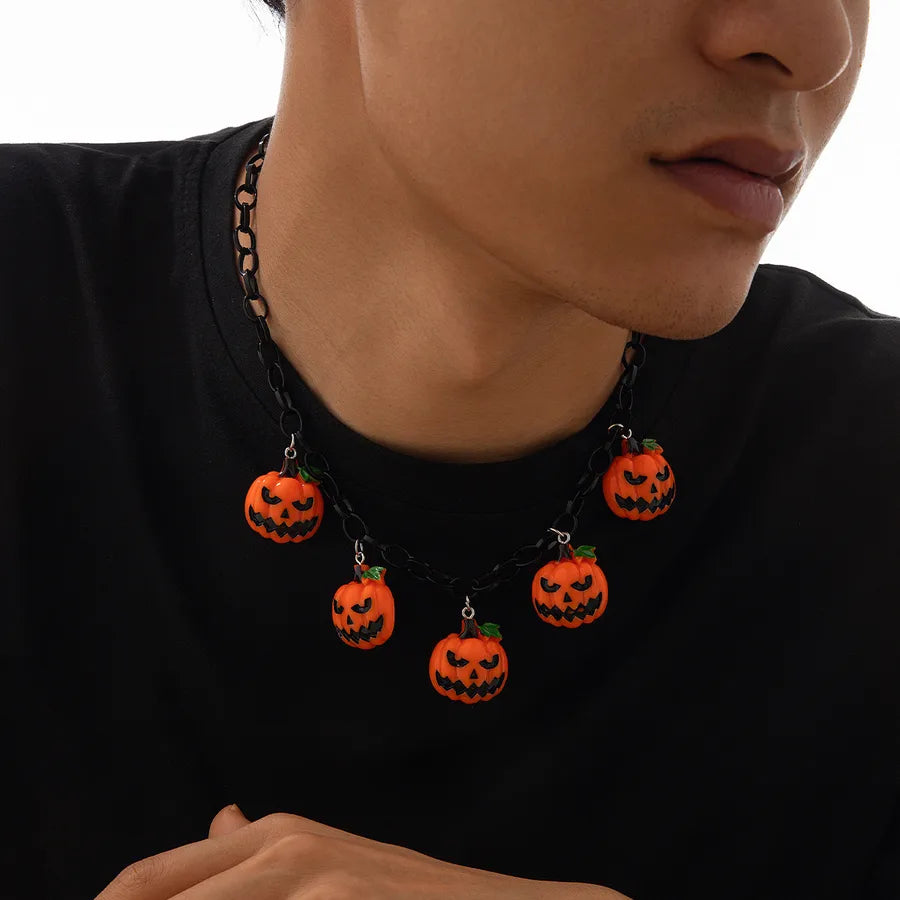 Unisex Necklace Pumpkin Head U-Shape Plastic Iron Hip-Hop Style