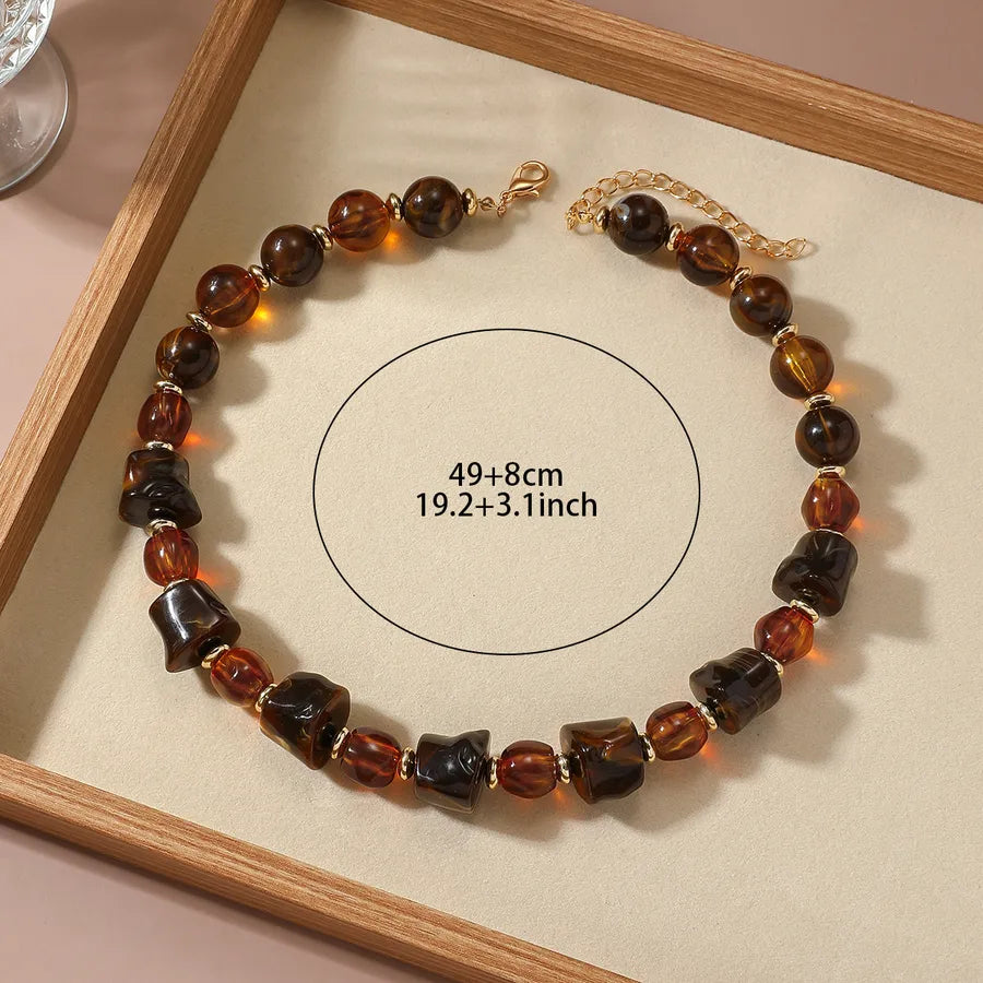 Women's Necklace Geometric Acrylic Beads Minimalist Style