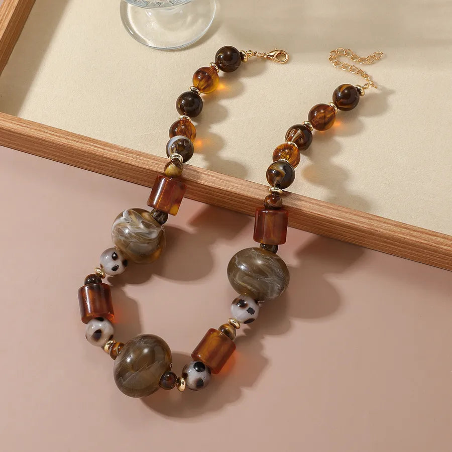Women's Necklace Coffee Acrylic Minimalist Geometric
