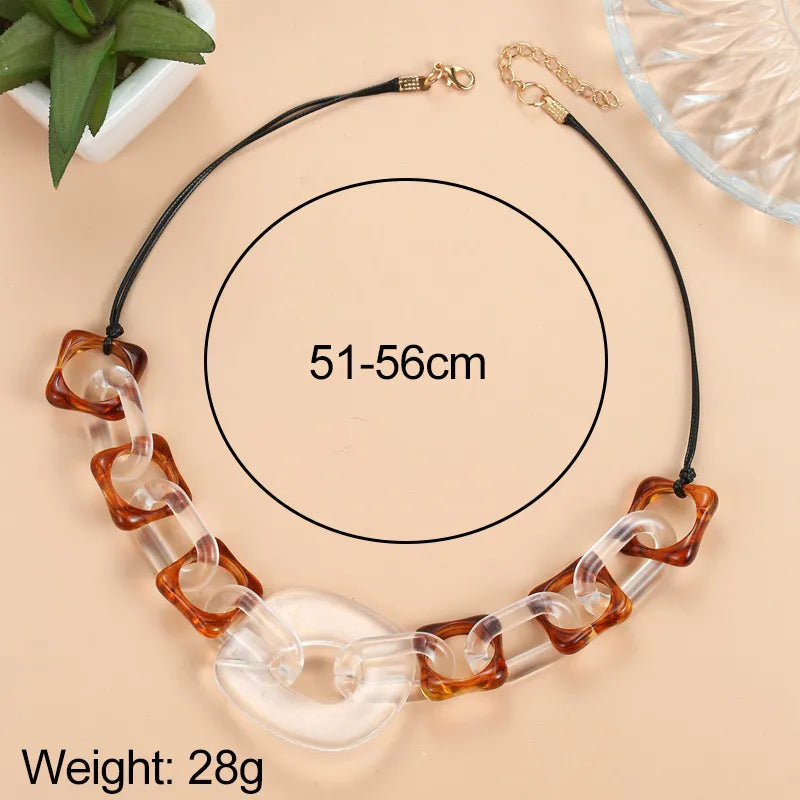 Women's Pendant Necklace Geometric Acrylic Handmade