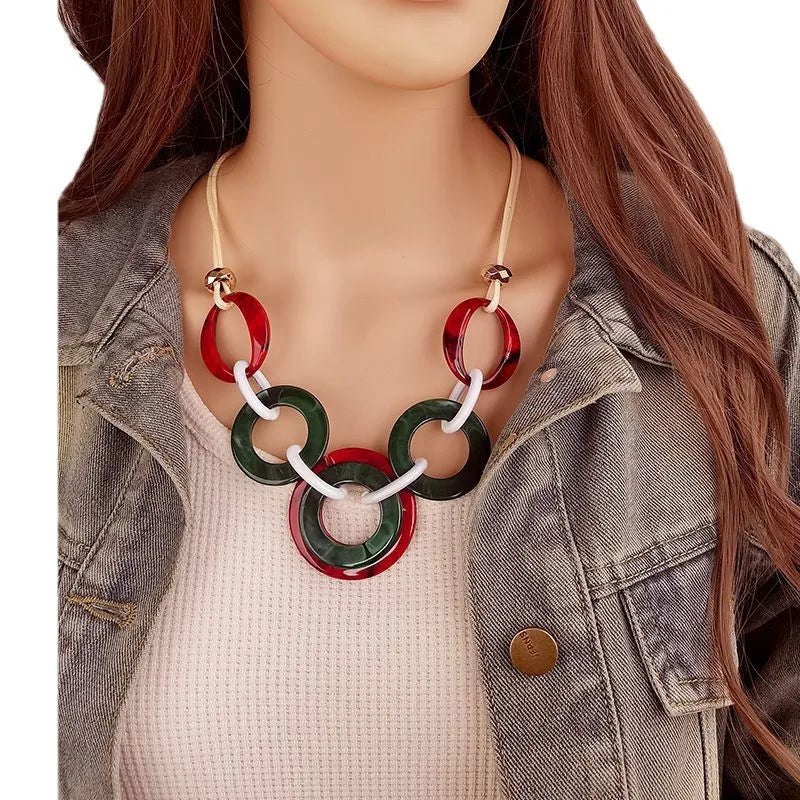 Women's Pendant Necklace Geometric Acrylic Fashion Jewelry