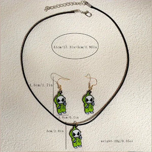 Women's Skull Earrings Set Black Alloy Halloween Jewelry