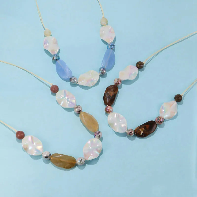 Women's Long Necklace Green Acrylic Geometric Pendant