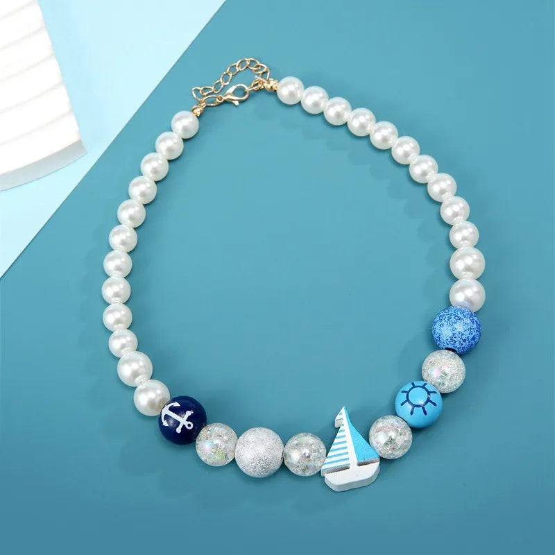 Women's Pendant Necklace White Imitation Pearl Geometric Design