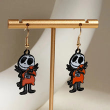 Load image into Gallery viewer, Women's Halloween Jewelry Set Skull Design Zinc Alloy Necklace and Earrings

