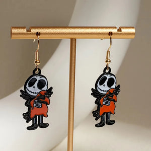 Women's Halloween Jewelry Set Skull Design Zinc Alloy Necklace and Earrings