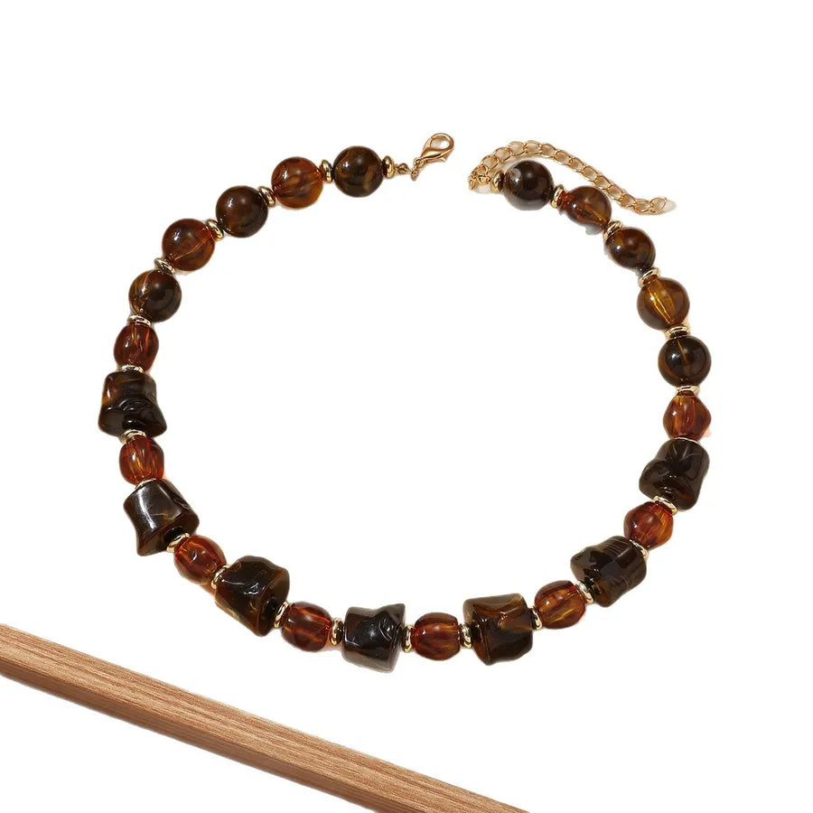 Women's Necklace Geometric Acrylic Beads Minimalist Style