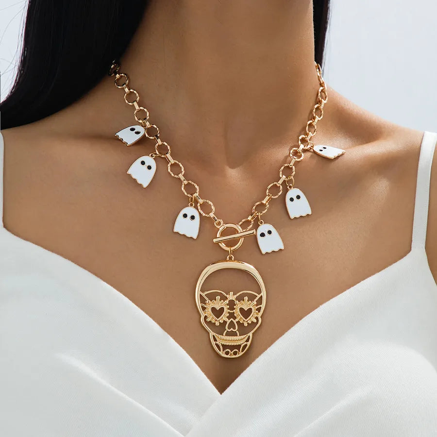 Women's Skeleton Ghost Necklace Silver Zinc Alloy Unique Jewelry