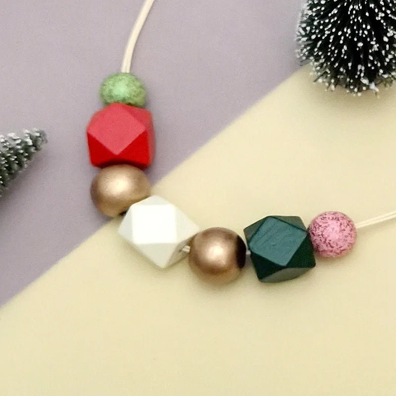 Women's Pendant Necklace Brown Wooden Retro Geometric