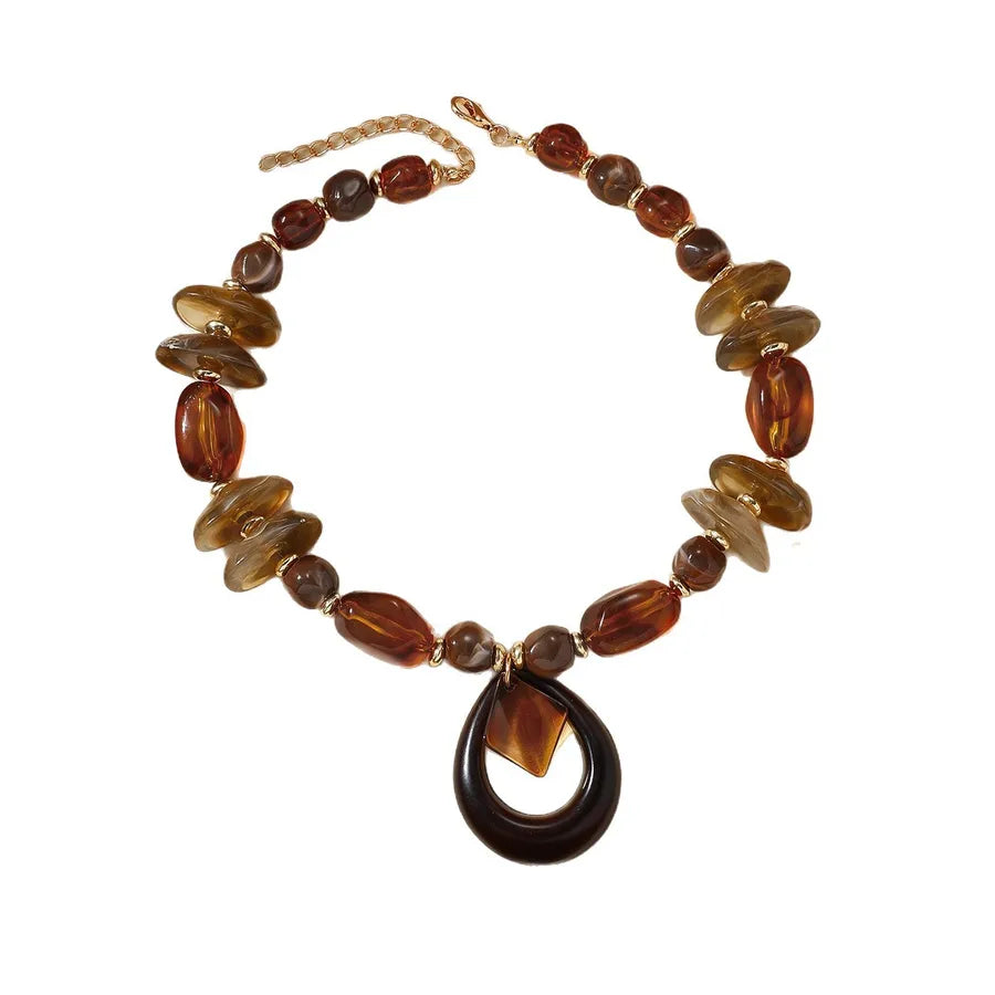 Women's Necklace Waterdrop Acrylic Beaded Oversized Design