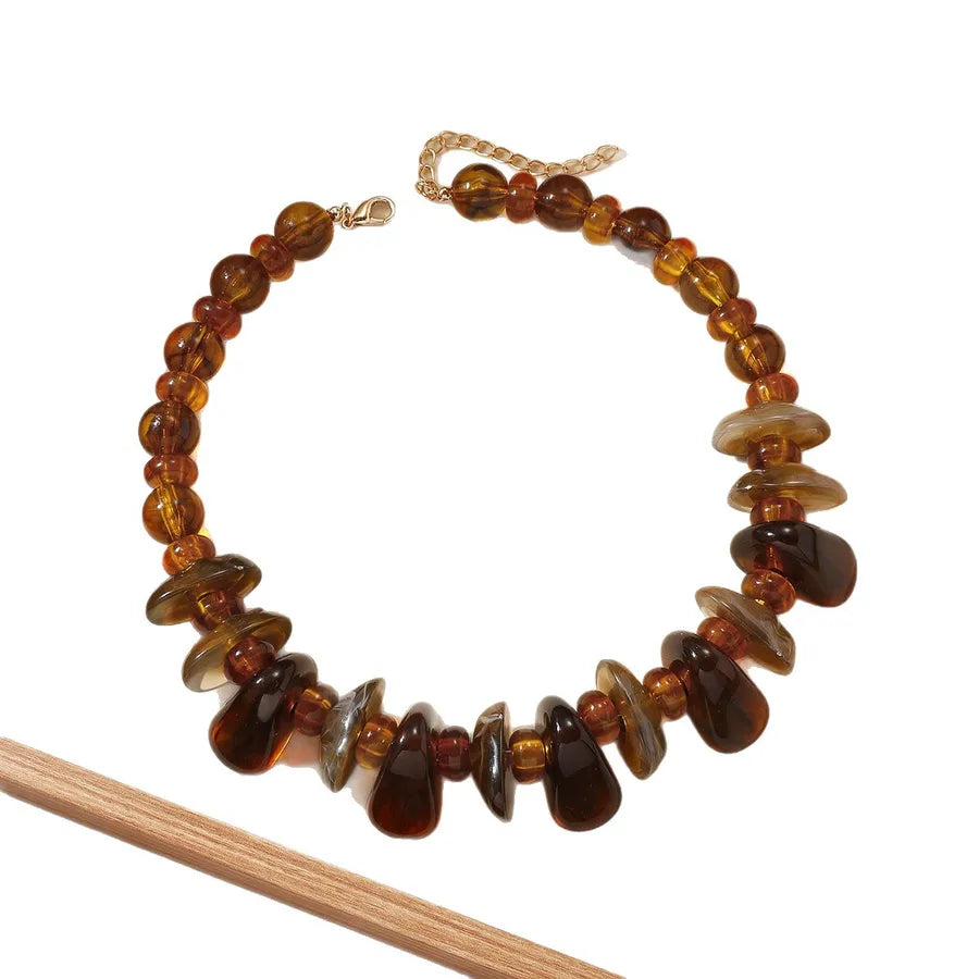 Unisex Irregular Necklace Multicolor Acrylic Geometric