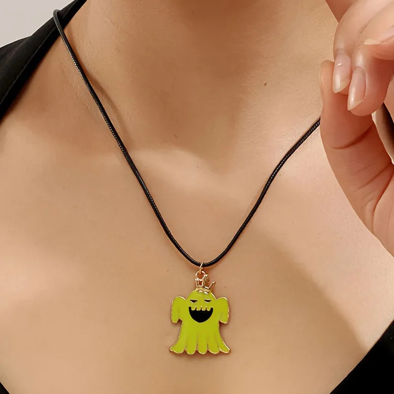 Women's Ghost Pendant Necklace and Earring Set Zinc Alloy