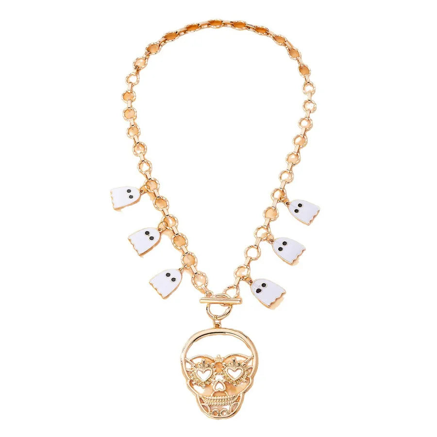 Women's Skeleton Ghost Necklace Silver Zinc Alloy Unique Jewelry