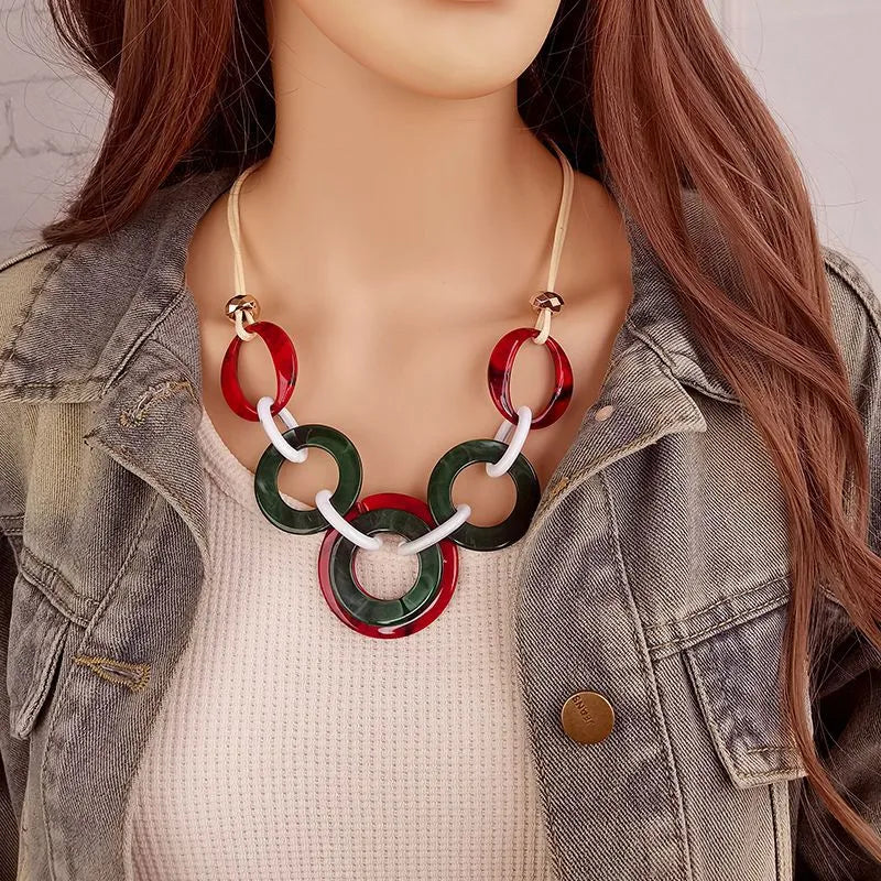 Women's Pendant Necklace Geometric Acrylic Fashion Jewelry