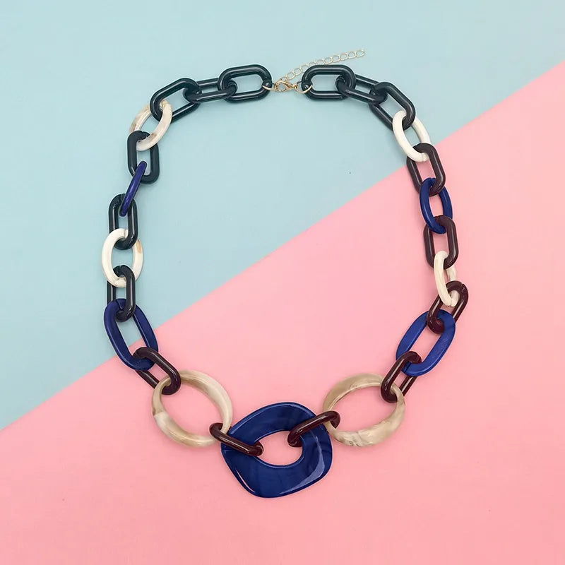 Women's Necklace Geometric Pattern Handmade Acrylic