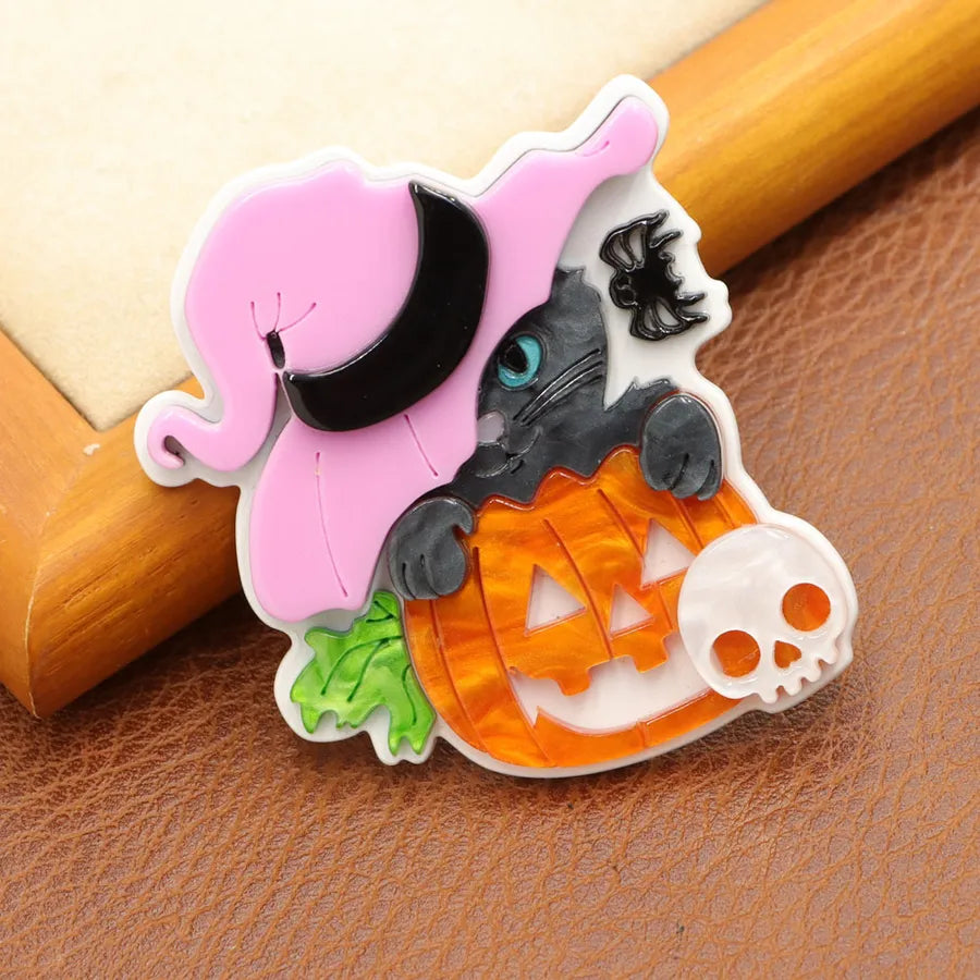 Women's Cat Brooch Pin Black Acrylic Animal Design