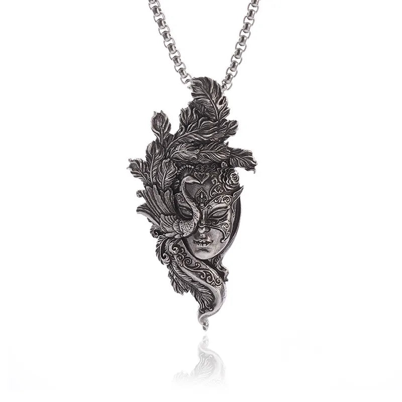 Unisex Retro Cartoon Character Necklace Silver Alloy