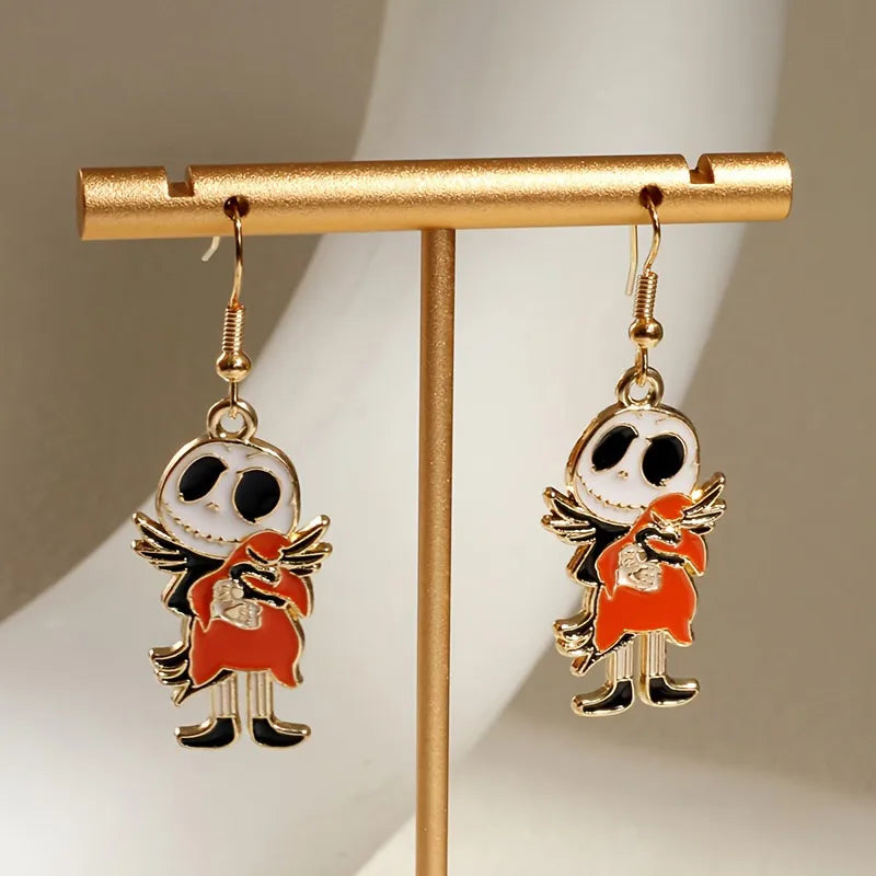 Women's Halloween Jewelry Set Skull Design Zinc Alloy Necklace and Earrings
