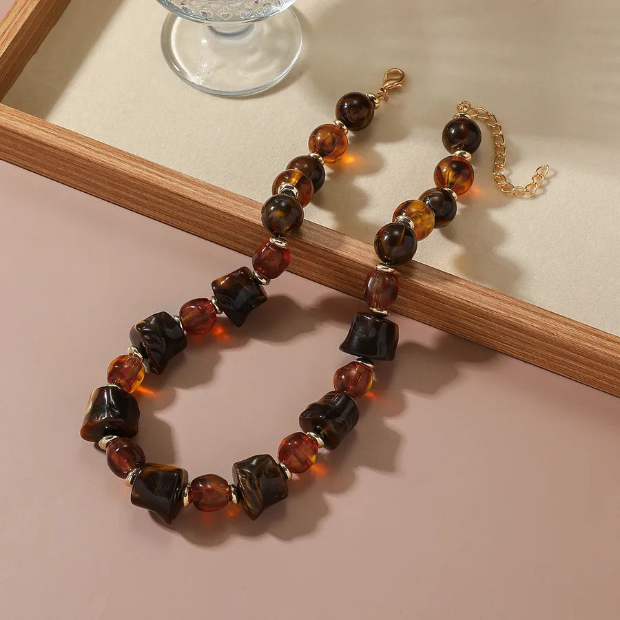 Women's Necklace Geometric Acrylic Beads Minimalist Style