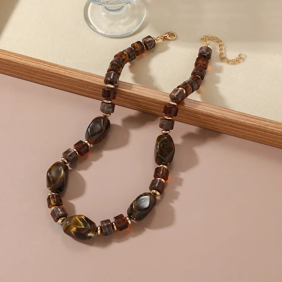 Women's Necklace Coffee Acrylic Geometric Minimalist Design