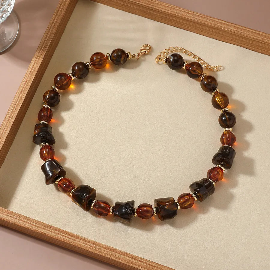 Women's Necklace Geometric Acrylic Beads Minimalist Style