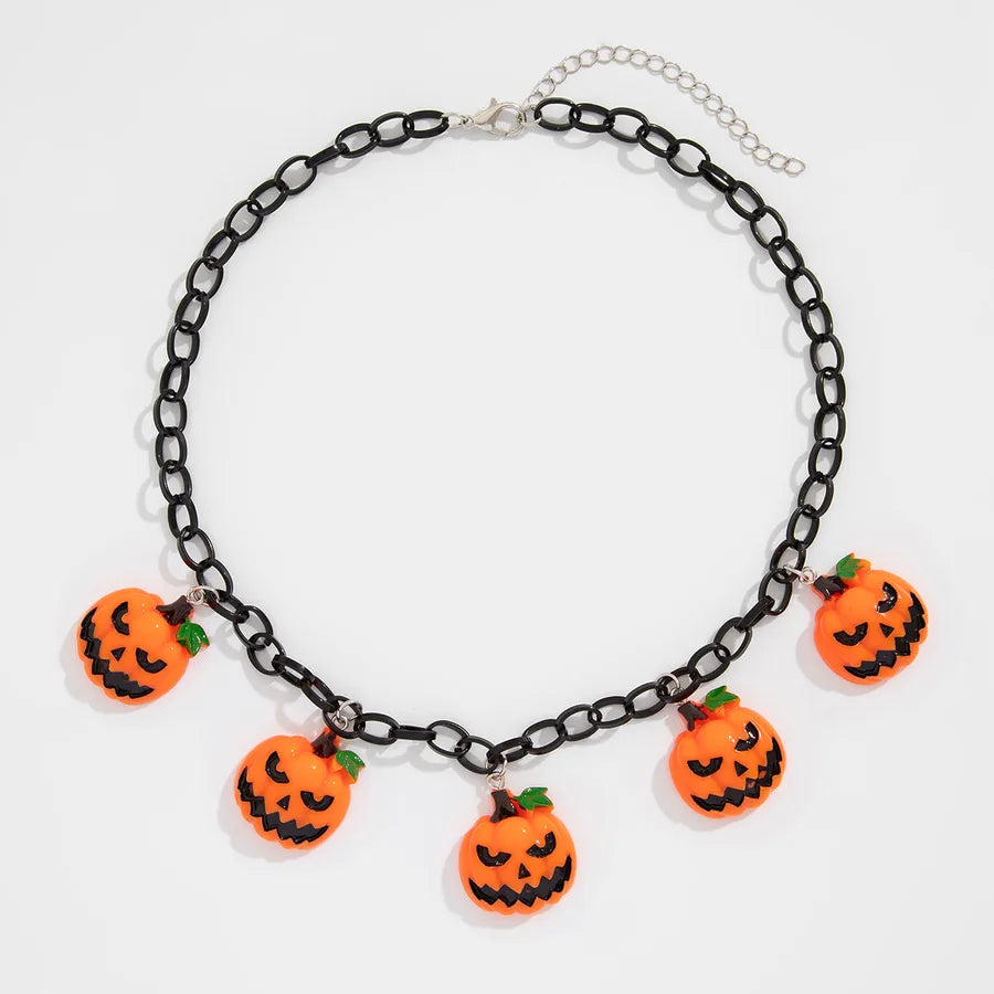 Unisex Necklace Pumpkin Head U-Shape Plastic Iron Hip-Hop Style