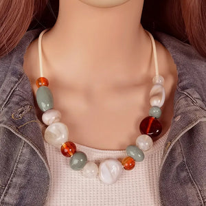 Women's Pendant Necklace Geometric Acrylic Handmade Fashion Jewelry