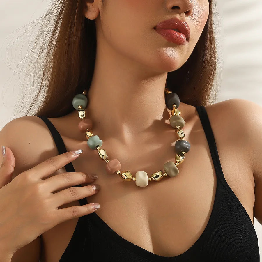 Women's Necklace Geometric Resin Oval Cold Style