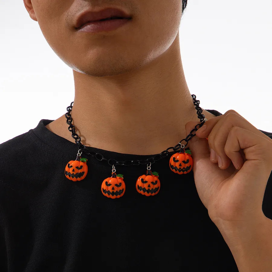 Unisex Necklace Pumpkin Head U-Shape Plastic Iron Hip-Hop Style