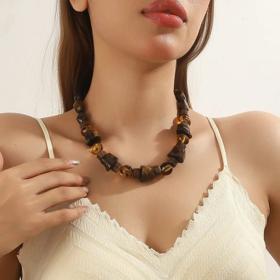 Women's Geometric Necklace Irregular Acrylic Minimalist Design