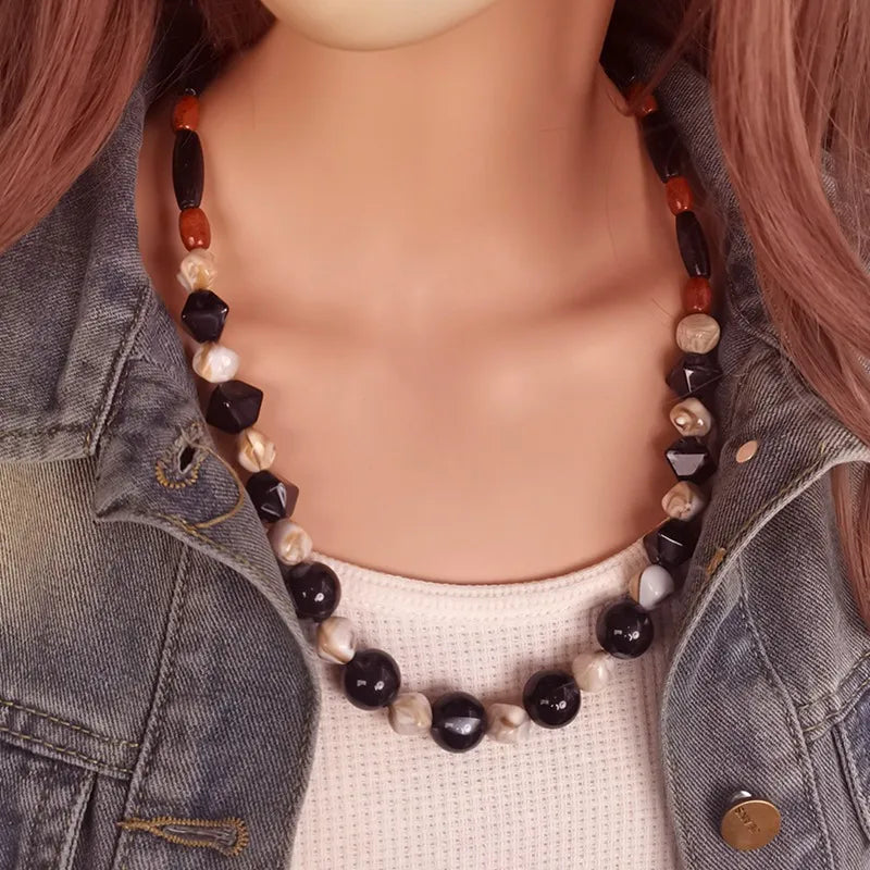 Women's Cross Necklace Geometric Acrylic Vintage Pendant