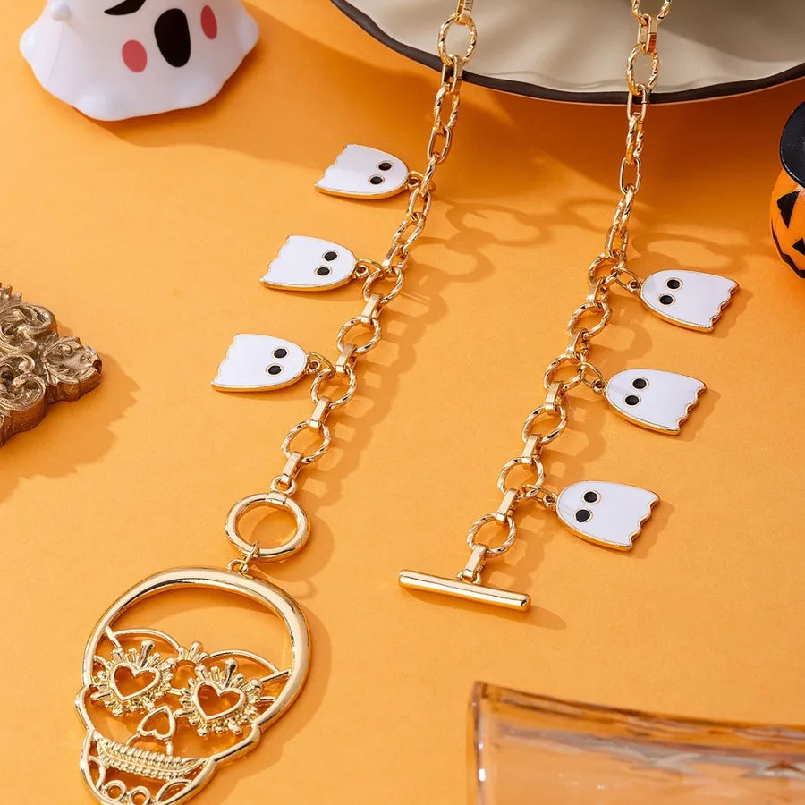 Women's Skeleton Ghost Necklace Silver Zinc Alloy Unique Jewelry