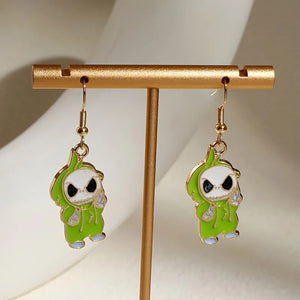 Women's Skull Earrings Set Black Alloy Halloween Jewelry