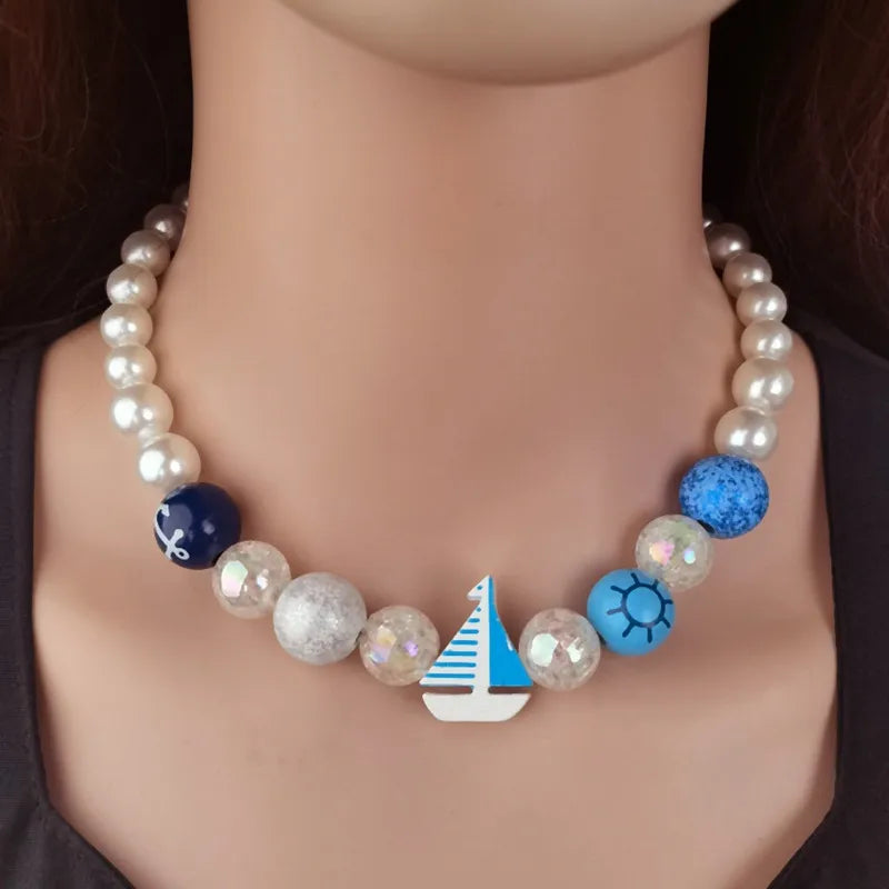 Women's Pendant Necklace White Imitation Pearl Geometric Design