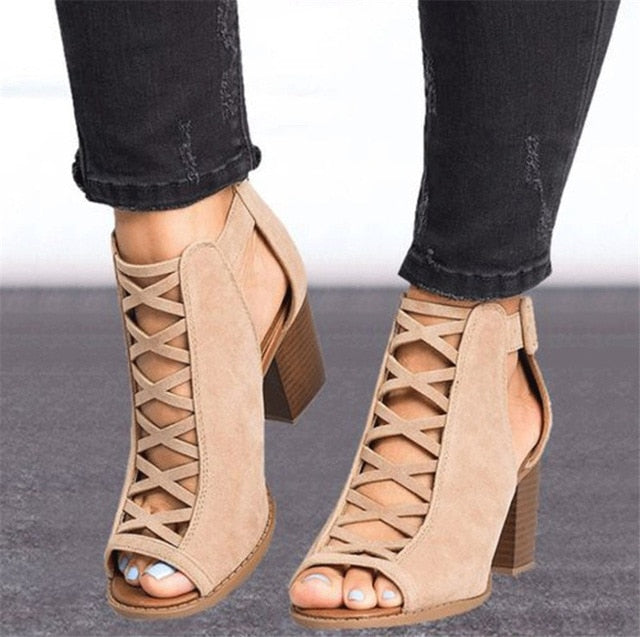 Laced Sandal Heels