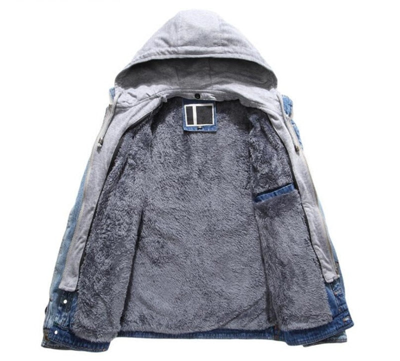Denim Fleece Hoodie