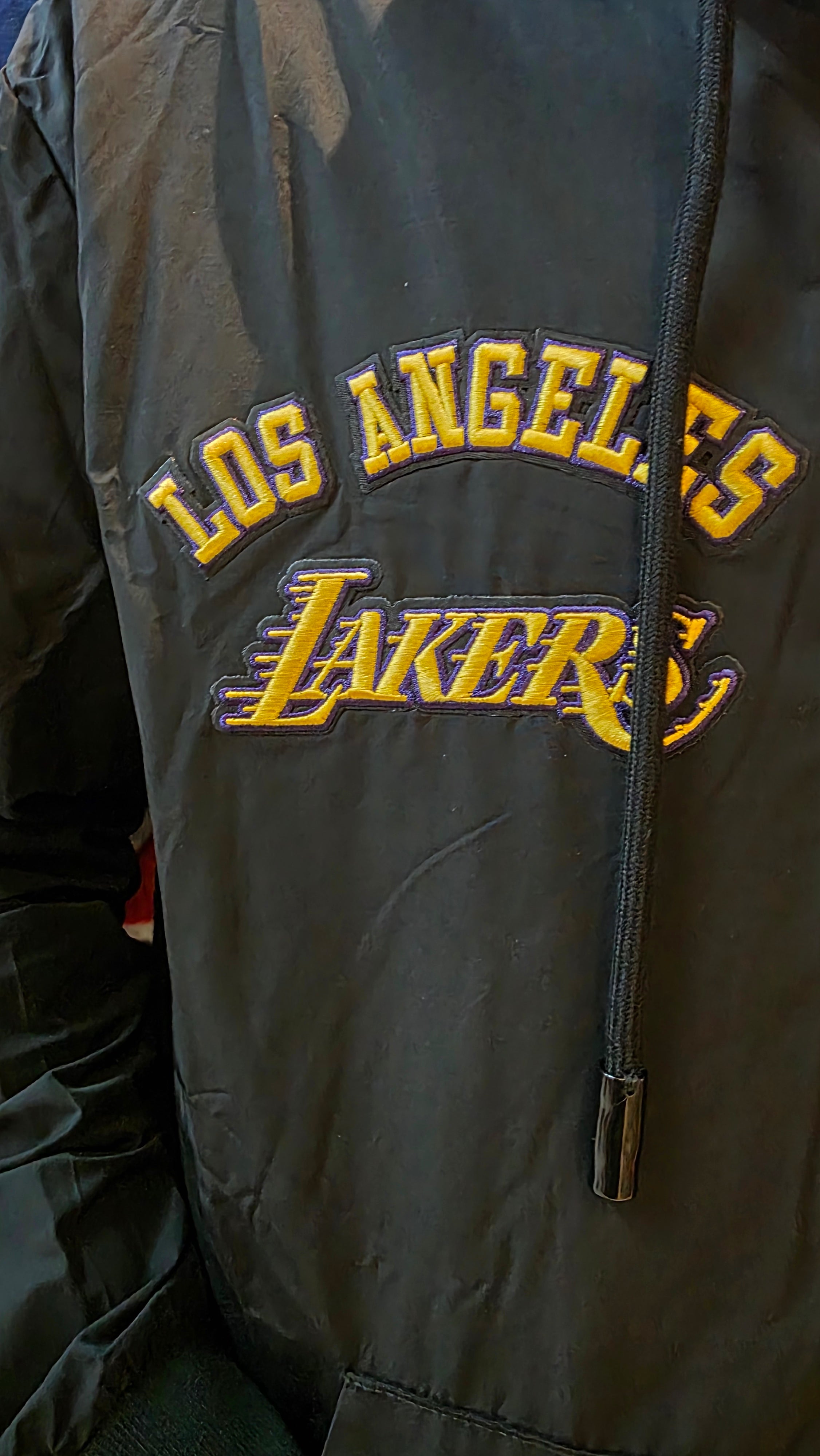 NBA LOS ANGELES LAKERS CLASSIC WIND SUIT MEN'S WOVEN FULL ZIP PULLOVER HOODIE BLL5515998-BLK