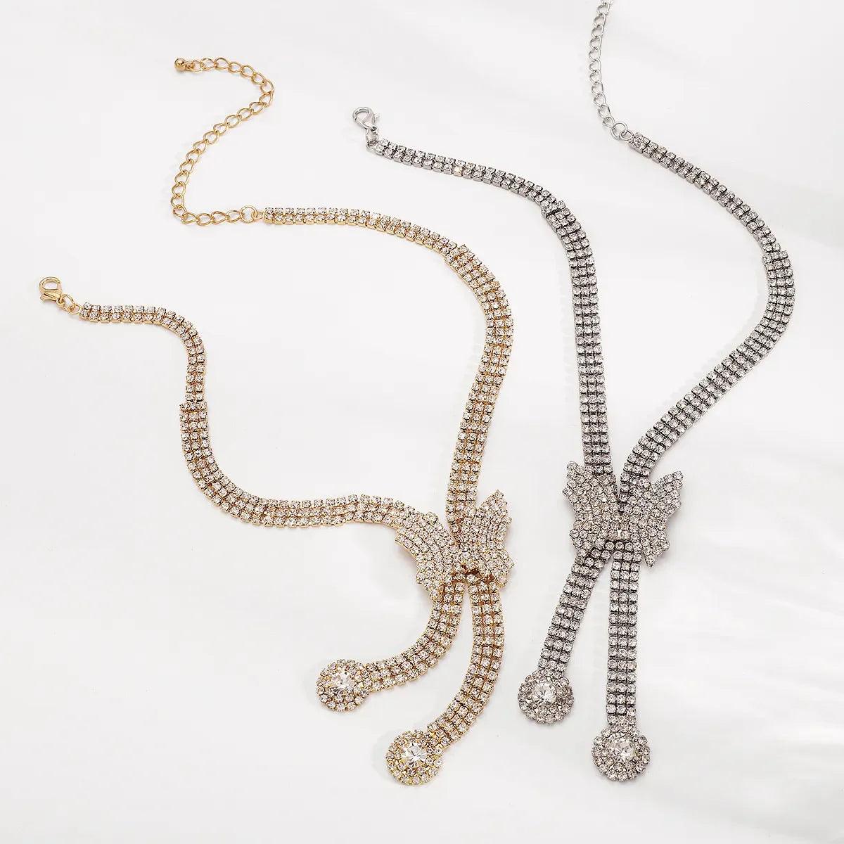 Shiny Butterfly Pendant Necklace with Rhinestones – Durable Iron and Copper Design for Women, Perfect for Weddings and Holidays