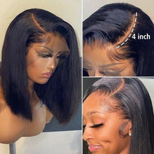Load image into Gallery viewer, Short Bob Wig Straight Lace Front Human Hair Wigs Pre Plucked Transparent Hd Frontal Wig Brazilian Lace Wigs
