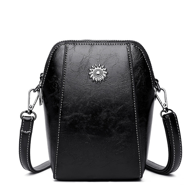 Women's Mini Shoulder Bag Black One Size Vegan Leather