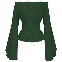 Load image into Gallery viewer, Women Girls Gothic Renaissance Victorian Chemise Shirt Medieval Retro Peasant Wench off shoulder Blouse Resist top Costume
