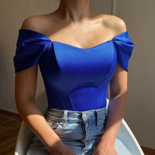 Load image into Gallery viewer, New Fish Bone Corset Tube Top Vest European And Beautiful Women's Satin One-Shoulder Top Summer
