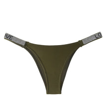 Load image into Gallery viewer, Letter Rhinestone Sexy Underwear Fitness Sports Hip Lifting Satin Panties Thong Low Waist Seamless Briefs Tanga Lingerie
