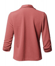 Load image into Gallery viewer, Women Black Blazers Cardigan Coat Long Sleeve Women Blazers and Jackets Ruched Asymmetrical Casual Business Suit Outwear
