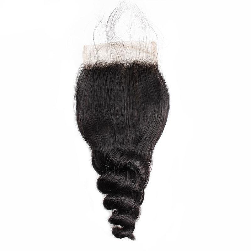 BeuMax Hairs Brazilian Human Hair Closure with Baby Hair, Loose Wave - Bianca's hair and beauty supply