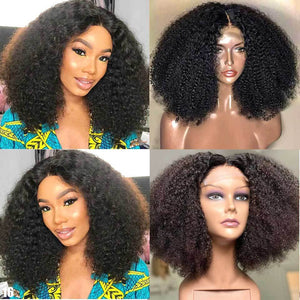 Afro Kinky Curly 4x4 Lace Closure Human Hair Wigs - Bianca's hair and beauty supply