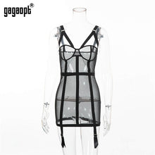 Load image into Gallery viewer, Sexy Dresses Perspective Black Bodycon Dresses Fashion Ladies Mini Dresses Club Nightwear Vestidos Robes
