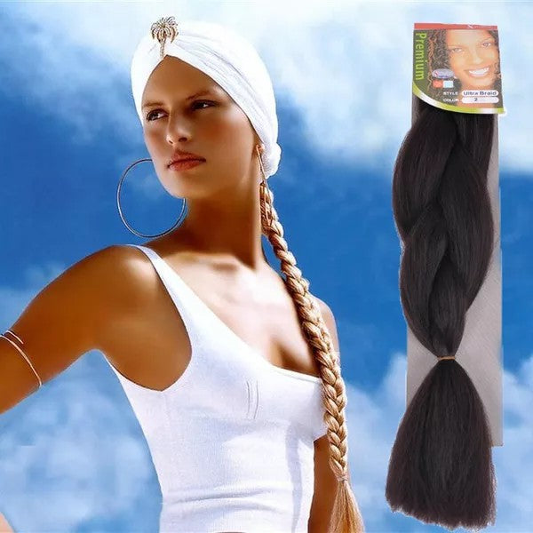 High Temperature Fiber Single Color Synthetic Hair Jumbo Braid Wig - Bianca's hair and beauty supply