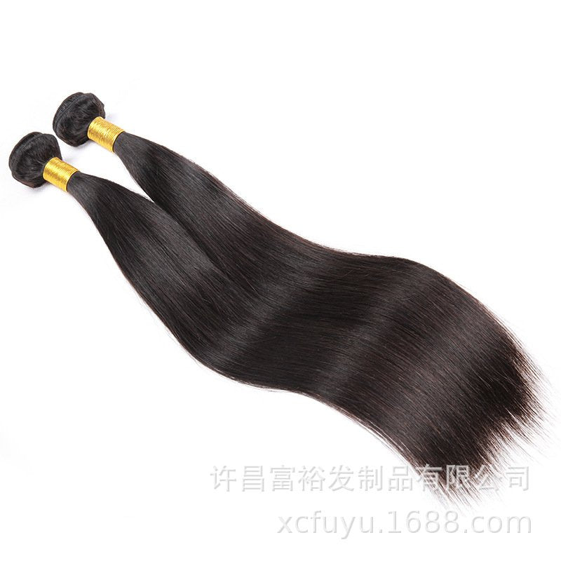 Real Human Hair Wig Hair Curtain 1b# Remy Human Hair Straight Wave Xuchang Factory Outlet - Bianca's hair and beauty supply