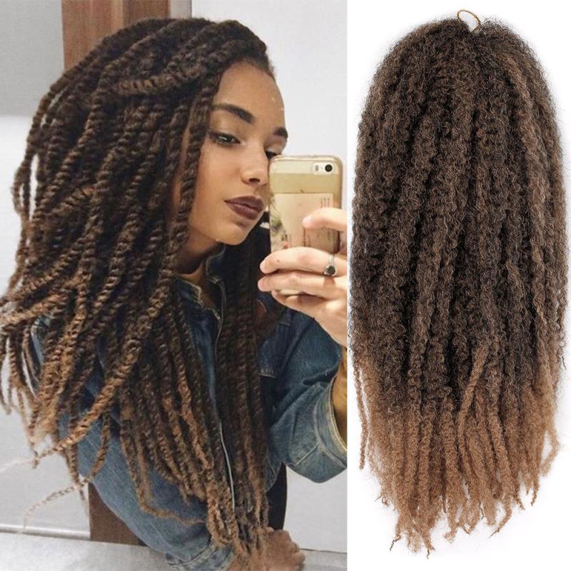 Cross- Wig Chemical Fiber African Black Dirty Braids 18 Caterpillar Head Marley Braids - Bianca's hair and beauty supply